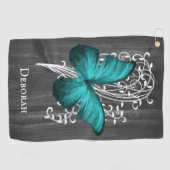 Papillon Rustique turquoise Serviette de golf pers (Horizontal)