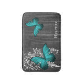Papillon rustique turquoise Tapis de bain personna (Devant (Vertical))