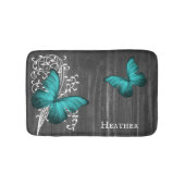 Papillon rustique turquoise Tapis de bain personna (Devant)