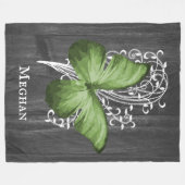 Papillon rustique vert Couverture en polaire perso (Devant (Horizontal))