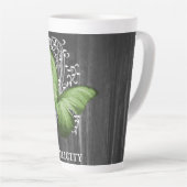 Papillon rustique vert Mug Latte personnalisée (Angle droit)