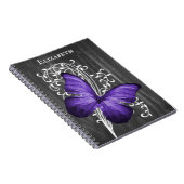 Papillon rustique violet Carnet personnalisé (Côté Droit)