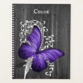 Papillon rustique violet Planificateur personnalis (Devant)