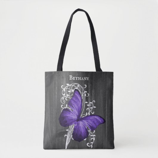Papillon rustique violet Sac fourre-tout personnal (Devant)