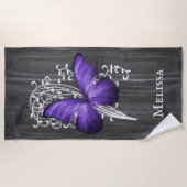 Papillon Rustique violet Serviette de plage person (Devant)