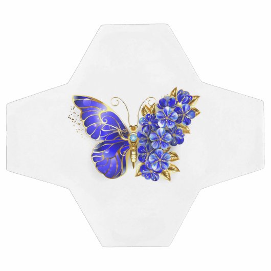 Papillon saphir à fleurs (Plat)
