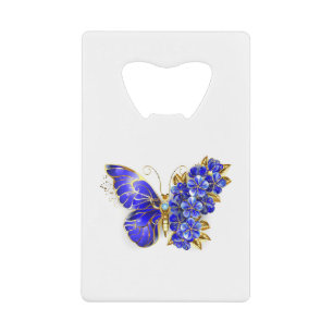 Papillon saphir à fleurs