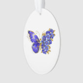 Papillon saphir à fleurs (devant)