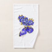 Papillon saphir à fleurs (Serviette à main)