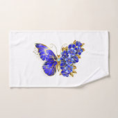 Papillon saphir à fleurs (Serviette à main)