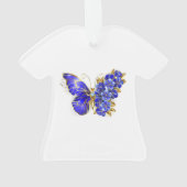 Papillon saphir à fleurs (dos)