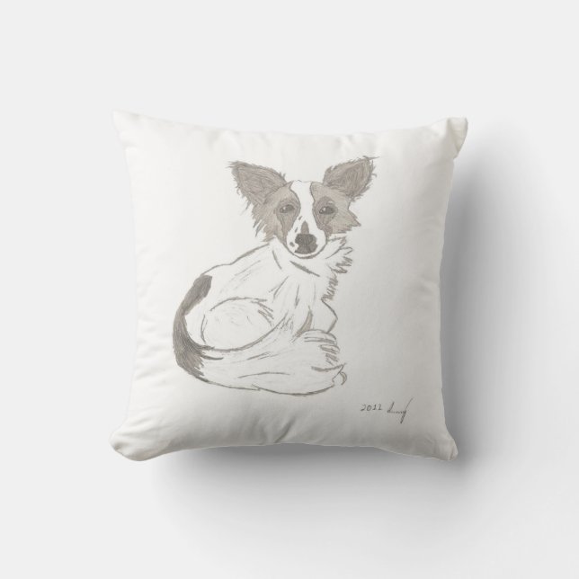 Papillon Schets Kussen (Voorkant)