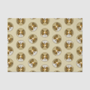 Papillon Schilderij Lemon en White Original Dog Ar Tissuepapier