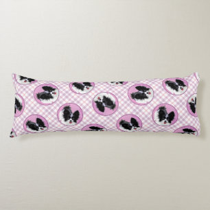 Papillon Schilderij Zwart-wit Originele Hond Art Lichaamskussen