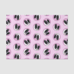 Papillon Schilderij Zwart-wit Originele Hond Art Tissuepapier