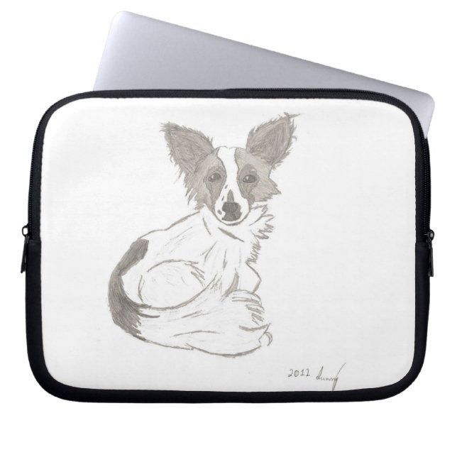 Papillon-schouderhoes Laptop Sleeve (Voorkant)