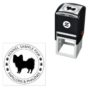 Papillon Silhouet Met Pootafdrukken En Aangepaste Zelfinktende Stempel