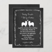 Papillon Silhouettes Mariage Faire-part (Devant / Derrière)