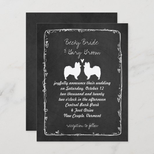 Papillon Silhouettes Mariage Faire-part (Devant / Derrière)