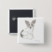 Papillon Sketch Button (Voorkant /achterkant)