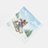 Papillon Sledding, Napkins Servet (Hoek)