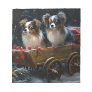 Papillon Sneeuw Slede Kerst Decoratie Notitieblok