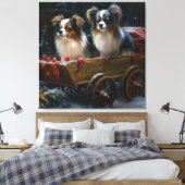 Papillon Sneeuwslee Kerstdecoratie Canvas Afdruk (Insitu (Slaapkamer))