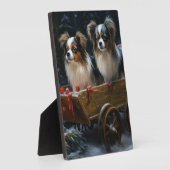 Papillon Sneeuwslee Kerstdecoratie Fotoplaat (Zijkant)