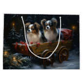 Papillon Sneeuwslee Kerstdecoratie Groot Cadeauzakje (Achterkant)