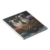 Papillon Sneeuwslee Kerstdecoratie Notitieblok (Schuin)