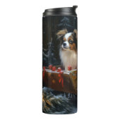 Papillon Sneeuwslee Kerstdecoratie Thermosbeker (Gedraaid links)