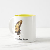 Papillon" soutenu pour être libre !" tasse (Devant gauche)