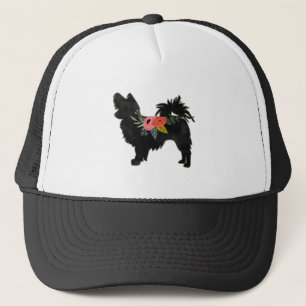 Papillon Speelgoed Hondenras Boho Floral Silhouett Trucker Pet