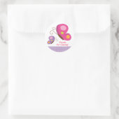 Papillon - Sticker rose et violet (Sac)