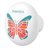 Papillon stylisé nom personnalisé ceramique bouton (Droite)