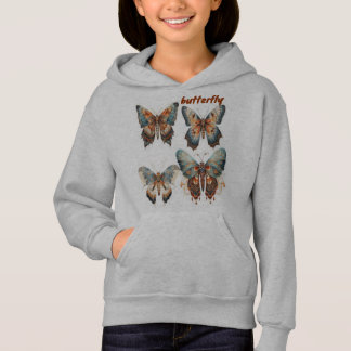 papillon sueur-capuche pour filles