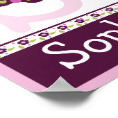 Papillon Sugar Plum Lettre & Nom Poster d'Art Mur (Coin)