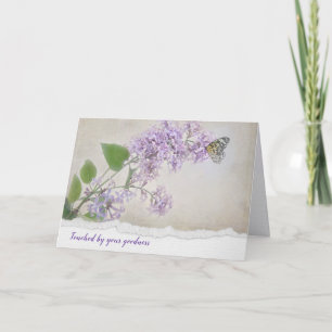 Papillon sur Carte de remerciements Lilacs