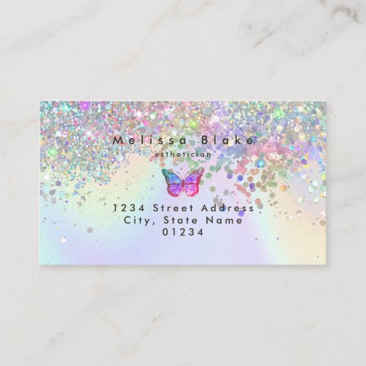 papillon sur carte de visite de conception de faus (Dos)