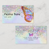 papillon sur carte de visite de conception de faus (Devant / Derrière)