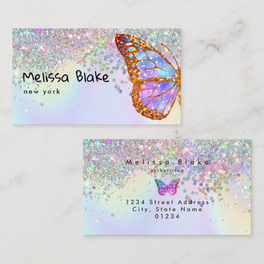 papillon sur carte de visite de conception de faus (Devant / Derrière)