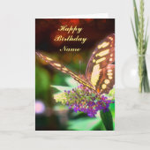 Papillon sur Fleur Carte d'anniversaire personnali (Devant)