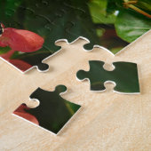 Papillon sur Fleurs rouges Puzzle (Côté)