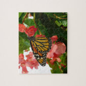 Papillon sur Fleurs rouges Puzzle (Vertical)