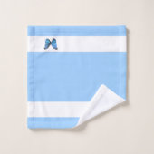 Papillon sur fond bleu clair et blanc (Gant de toilette)
