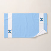 Papillon sur fond bleu clair et blanc (Serviette à main)