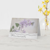 Papillon sur la carte de Sympathie Lilac (Fleur jaune)