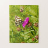 Papillon sur le chardon Jigsaw Puzzle (Vertical)