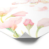 Papillon sur le chemin Baby shower rose Affiche de (Coin)