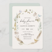 Papillon sur le chemin Boho Baby shower Invitation (Devant / Derrière)